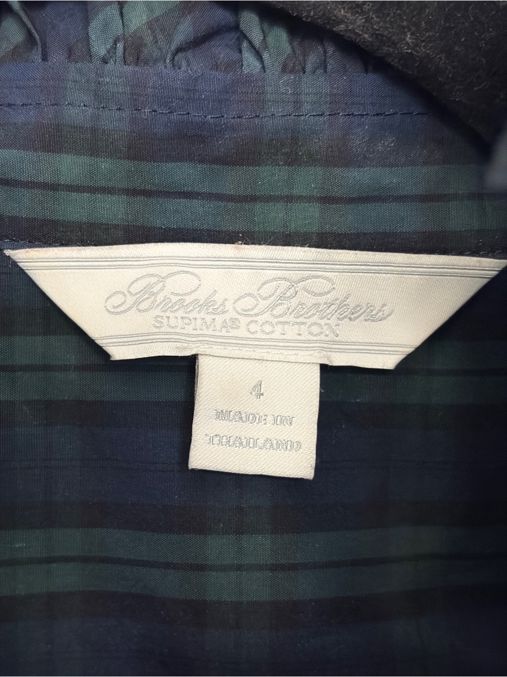 Brooks Brothers Supima Cotton Plaid Ruffle Shirt Dress 4 - Picture 4 of 6